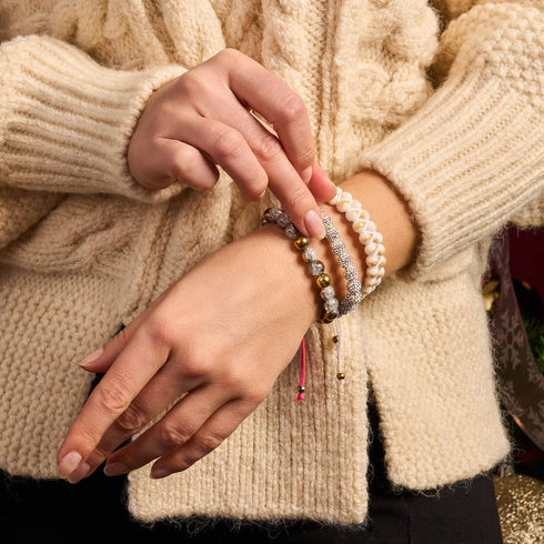 Cristal blanc d'hiver | Argent x Spectre | Bracelet Kikiballa